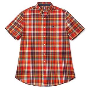 Chaps Men's Multicolor Plaid Button Up Shirt‎ Short Sleeve Classic Fit Size XXL